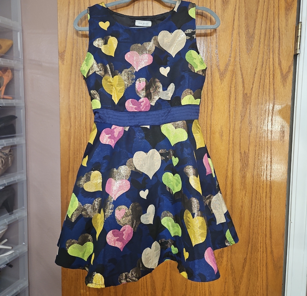 Colorful Heart Pattern Dress From Korea